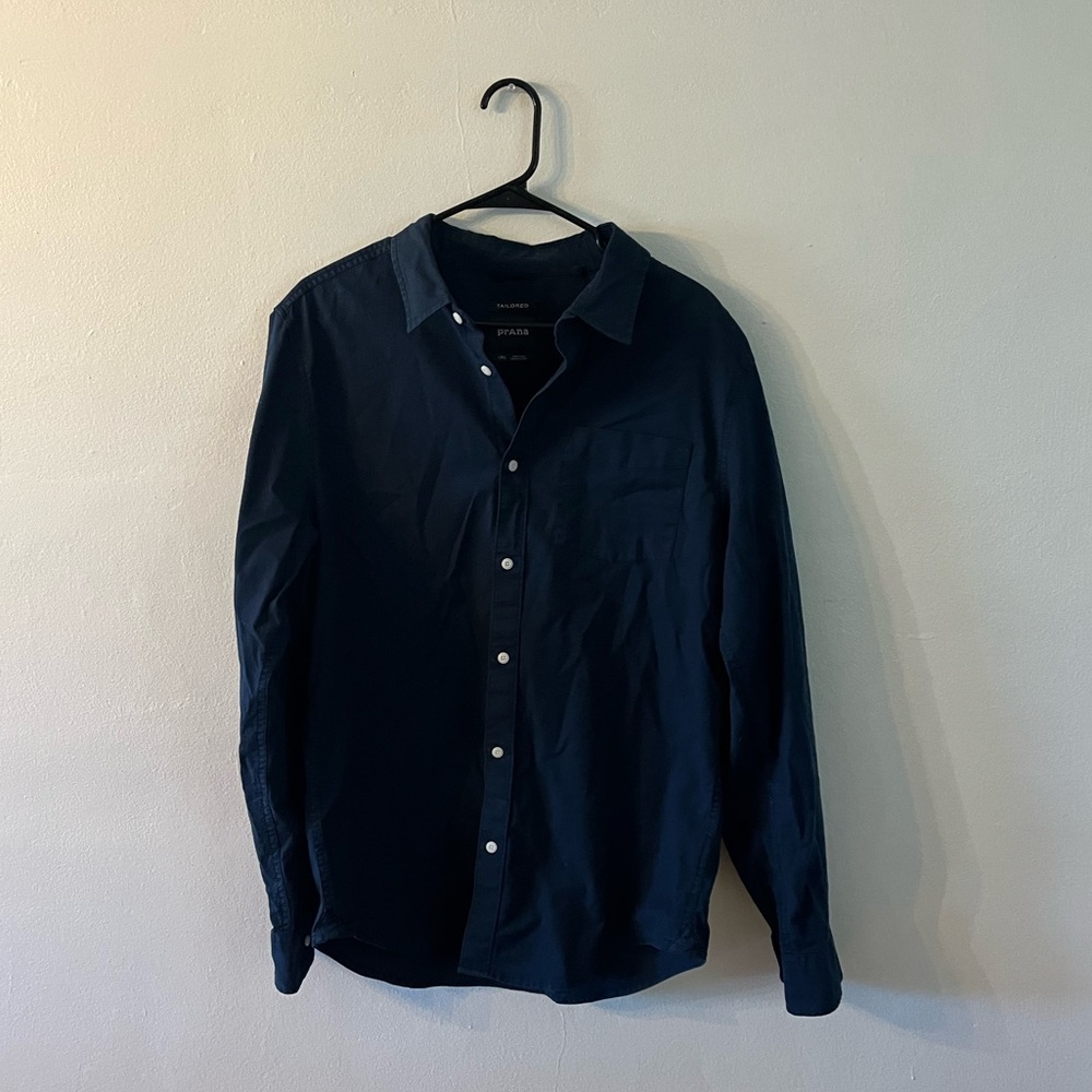 Prana blue long sleeve button down